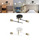 Maxbell Modern Iron Ceiling Light Chandelier for Living Room Dining Room Bedroom Black