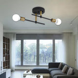 Maxbell Modern Iron Ceiling Light Chandelier for Living Room Dining Room Bedroom Black