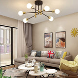 Maxbell Modern Sputnik Chandelier Ceiling Light for Living Room Apartment Decor 6 Lights