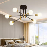 Maxbell Modern Sputnik Chandelier Ceiling Light for Living Room Apartment Decor 6 Lights