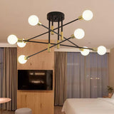 Maxbell Modern Sputnik Chandelier Ceiling Light for Living Room Apartment Decor 8 Lights