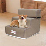 Maxbell Cat Ramp Ladder Pet Climbing Platform Dog Stairs Steps for SUV Play Couch Khaki
