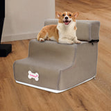 Maxbell Cat Ramp Ladder Pet Climbing Platform Dog Stairs Steps for SUV Play Couch Khaki