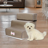 Maxbell Cat Ramp Ladder Pet Climbing Platform Dog Stairs Steps for SUV Play Couch Khaki