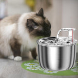 Maxbell Cat Water Fountain 2L with Filter Water Feeder 304 Stainless Steel Electric Normal