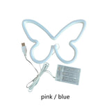 Maxbell Butterfly Neon Lamp Sign Night Light LED Neon Lamp for Party Bedroom Bar Pub Pink