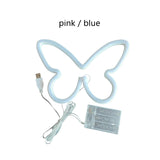 Maxbell Butterfly Neon Lamp Sign Night Light LED Neon Lamp for Party Bedroom Bar Pub Pink
