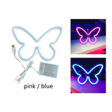 Maxbell Butterfly Neon Lamp Sign Night Light LED Neon Lamp for Party Bedroom Bar Pub Pink