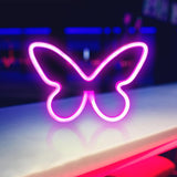 Maxbell Butterfly Neon Lamp Sign Night Light LED Neon Lamp for Party Bedroom Bar Pub Pink