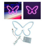 Maxbell Butterfly Neon Lamp Sign Night Light LED Neon Lamp for Party Bedroom Bar Pub Pink