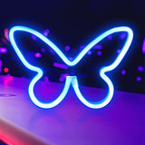 Maxbell Butterfly Neon Lamp Sign Night Light LED Neon Lamp for Party Bedroom Bar Pub Blue