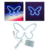 Maxbell Butterfly Neon Lamp Sign Night Light LED Neon Lamp for Party Bedroom Bar Pub Blue