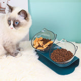 Maxbell Slanted Cat Bowls Pet Feeder Double Pet Bowls Raised Stand for Puppy Cats