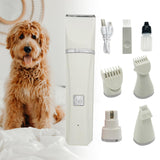 Maxbell Electric Pet Dog Grooming Kit Nail Polisher USB Trimmer for Pets Cats Dogs White