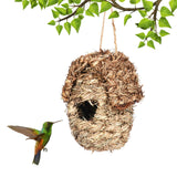 Maxbell Straw Hand Woven Bird Cage Roosting Shelter Hanging Bird House for Finch
