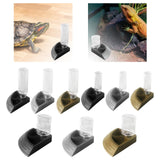Maxbell Turtle Foods Feeding Water Bowl Reptiles Feeders Waterer for Gecko  S Black