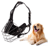 Maxbell Pet Muzzle for Dog Anti Bite Anti Bark Cage Metal Mask Adjustable Straps Black Large