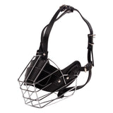 Maxbell Pet Muzzle for Dog Anti Bite Anti Bark Cage Metal Mask Adjustable Straps Black XL