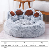 Maxbell Cute Dog Bed Warm Kennel Palm Shaped Sofa Dog Nest Comfotable for Cats Puppy Gray