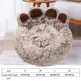 Maxbell Cute Dog Bed Warm Kennel Palm Shaped Sofa Dog Nest Comfotable for Cats Puppy Brown