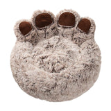 Maxbell Cute Dog Bed Warm Kennel Palm Shaped Sofa Dog Nest Comfotable for Cats Puppy Brown