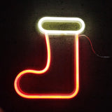 Maxbell Neon Lights Sign Christmas Socks USB & Battery Powered for Restaurant Decor