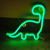 Maxbell Dinosaur Neon Lamp Sign Battery USB Operated for Holiday Home Decoration Green