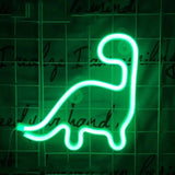 Maxbell Dinosaur Neon Lamp Sign Battery USB Operated for Holiday Home Decoration Green