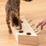 Maxbell Wooden Cat Hamster Toy 5 Holes Catch Mouse exercise Interactive Hit