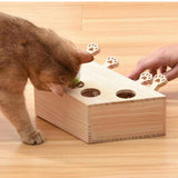 Maxbell Wooden Cat Hamster Toy 5 Holes Catch Mouse exercise Interactive Hit