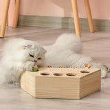 Maxbell Wooden Cat Hamster Toy 5 Holes Catch Mouse exercise Interactive Hit