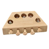 Maxbell Wooden Cat Hamster Toy 5 Holes Catch Mouse exercise Interactive Hit