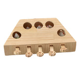 Maxbell Wooden Cat Hamster Toy 5 Holes Catch Mouse exercise Interactive Hit