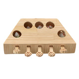 Maxbell Wooden Cat Hamster Toy 5 Holes Catch Mouse exercise Interactive Hit