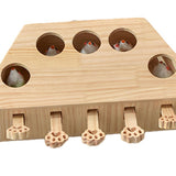 Maxbell Wooden Cat Hamster Toy 5 Holes Catch Mouse exercise Interactive Hit