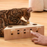 Maxbell Wooden Cat Hamster Toy 5 Holes Catch Mouse exercise Interactive Hit