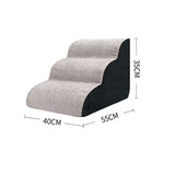 Maxbell Soft Pet Dog Stairs Ladder Ramp Climbing Non Slip Stairs Indoor Bed Sofa 3 Stair 55cmx35cm