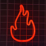 Maxbell Flame Shaped Neon Signs Wall Hanging for Window Shop Living Room Wall Art