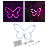 Maxbell Butterfly Neon Lamp Sign Night Light Hanging for Kids Room Bedroom
