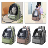Maxbell Cat Carrier Backpack for Cat & Small Dog Portable Transparent for Hiking Green