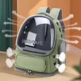 Maxbell Cat Carrier Backpack for Cat & Small Dog Portable Transparent for Hiking Green