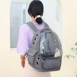 Maxbell Cat Carrier Backpack for Cat & Small Dog Portable Transparent for Hiking Grey