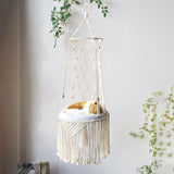 Maxbell Cat Hammock Tassel Beige Boho Tapestry Gifts for Wall Indoor Outdoor Garden