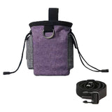 Maxbell Training Bag Drawstring Poop Bag Dispenser with Waist Belt Treat Dog Pouch Purple