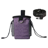Maxbell Training Bag Drawstring Poop Bag Dispenser with Waist Belt Treat Dog Pouch Purple