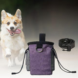 Maxbell Training Bag Drawstring Poop Bag Dispenser with Waist Belt Treat Dog Pouch Purple