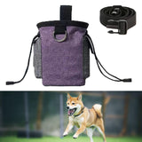 Maxbell Training Bag Drawstring Poop Bag Dispenser with Waist Belt Treat Dog Pouch Purple