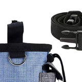 Maxbell Training Bag Drawstring Poop Bag Dispenser with Waist Belt Treat Dog Pouch Blue