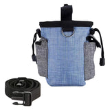 Maxbell Training Bag Drawstring Poop Bag Dispenser with Waist Belt Treat Dog Pouch Blue