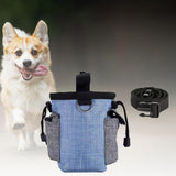 Maxbell Training Bag Drawstring Poop Bag Dispenser with Waist Belt Treat Dog Pouch Blue
